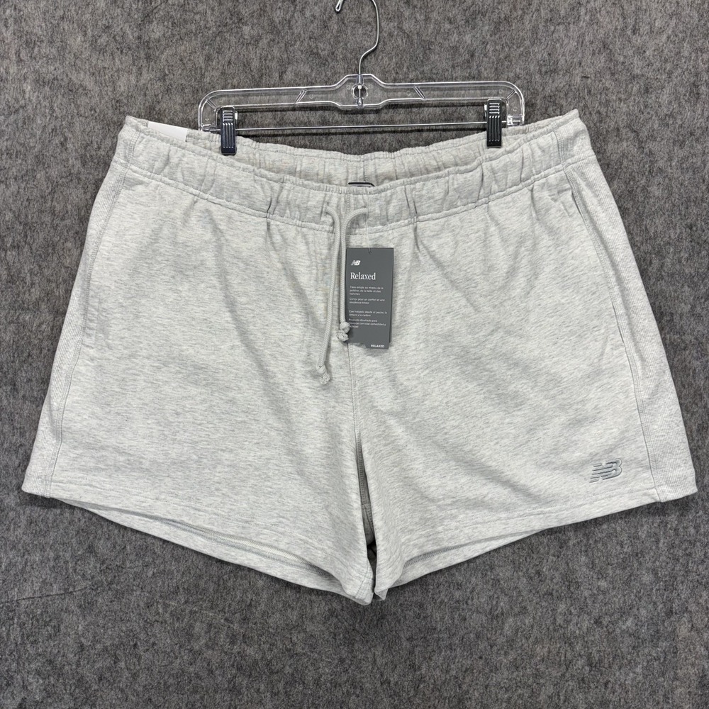 New Balance Cotton Shorts Men's 2XL Relaxed Gray 5.5" Inseam Lounge New